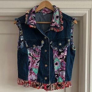 Colorful Patchwork Denim Vest